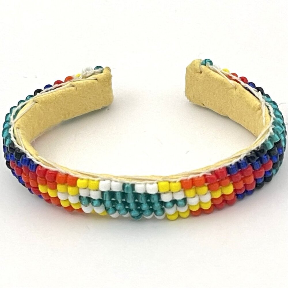 Vintage Beaded Bracelet Child Size Native Style Seed Bead Jewelry Infant MCM vtg